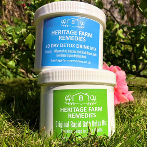 Detox drink container for all ages pictured on a grass background